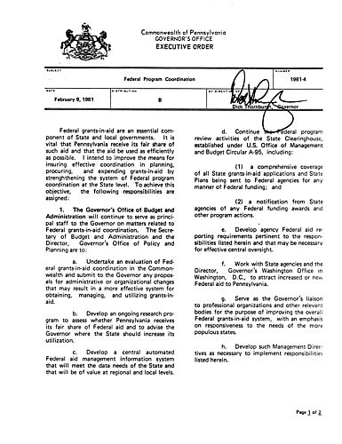 1981-4: Federal Program Coordination,