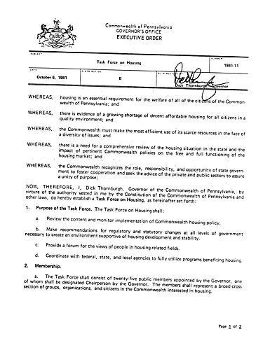 1981-11: Task Force on Housing,