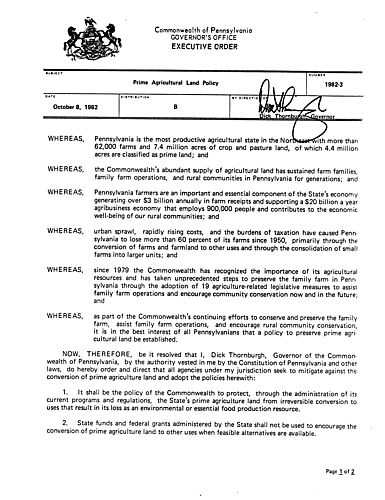 1982-3: Prime Agricultural Land Policy,