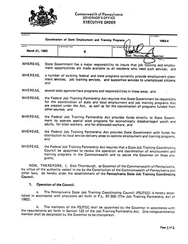 1983-4: Coordination of State Employment and Training Programs,