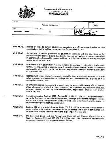 1983-7: Records Management,