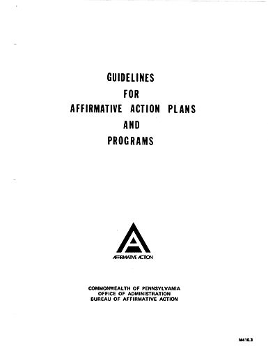 "Guidelines for Affirmative Action Plans and Programs"