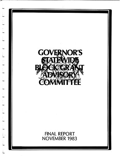 "Governor's Statewide Block Grant Advisory Committee: Final Report"