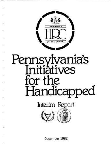 "Pennsylvania's Initiatives for the Handicapped: Interim Report"