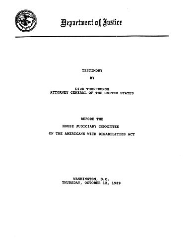 House Judiciary Committee on the Americans with Disabilities Act (ADA), Washington, DC