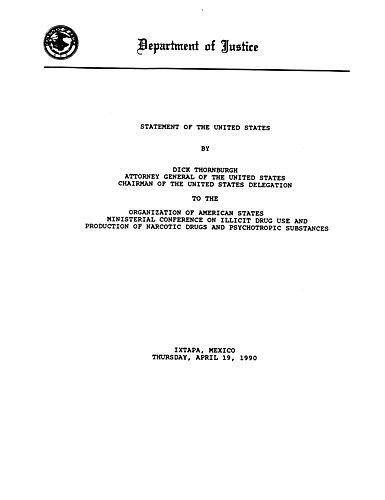 Organization of American States Ministerial Conference on Illicit Drug Use and Production of Narcotic Drugs and Psychotropic Substances, Ixtapa, Mexico