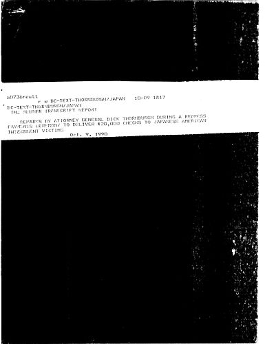 Remarks to the Redress Payments ceremony for Japanese American Internment victims