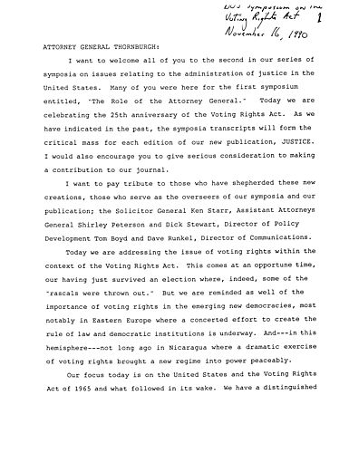 Symposium regarding the 25th Anniversary of the Voting Rights Act