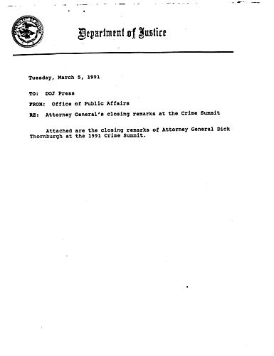 Closing remarks at the 1991 Crime Summit