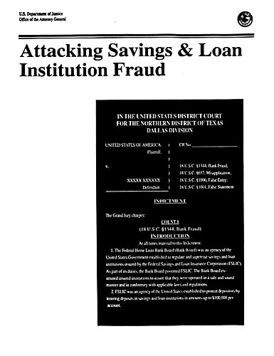 "Attacking Savings and Loan Institution Fraud"