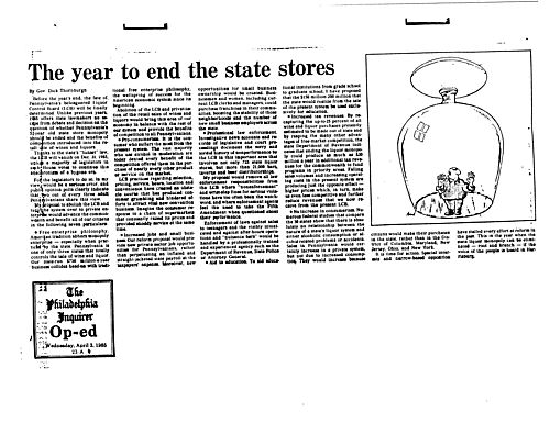"The Year to End the State Stores," Philadelphia Inquirer