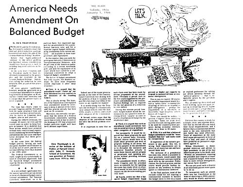 "America Needs Amendment on Balanced Budget," Toledo Blade