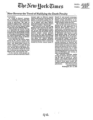 "Now Reverse the Trend of Nullifying the Death Penalty," New York Times