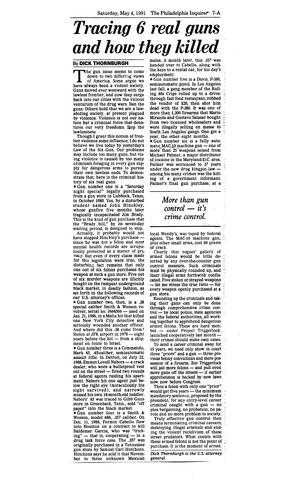 "Tracing 6 Real Guns and How They Killed," Philadelphia Inquirer