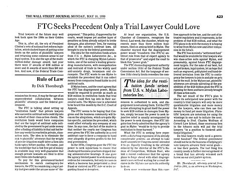 "FTC Seeks Precedent Only a Trial Lawyer Could Love," Wall Street Journal
