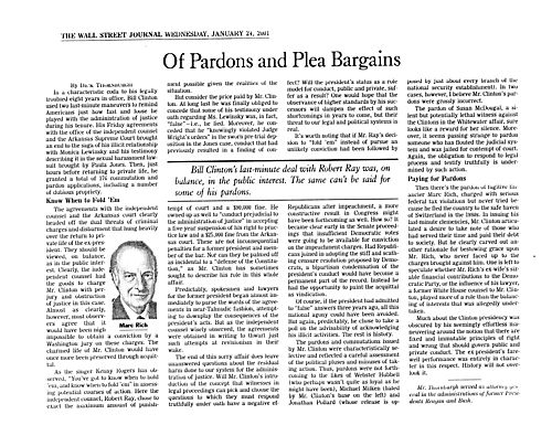 "Of Pardons and Plea Bargains," Wall Street Journal