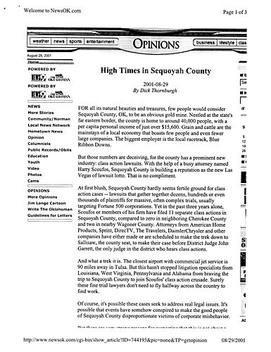 "High Times in Sequoyah County," The Oklahoman