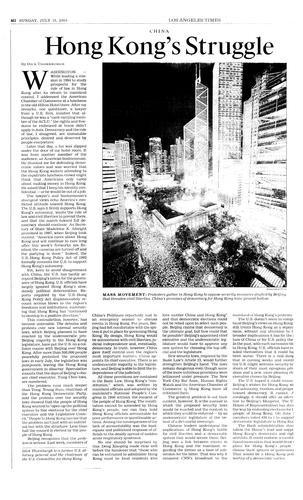 "Hong Kong's Struggle"