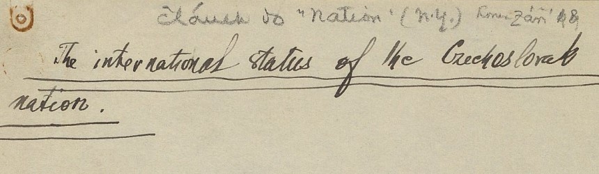 Thomas G. Masaryk Papers