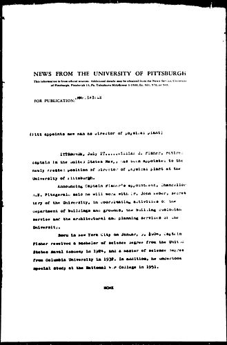 Pitt Appoints New Man As Director Of Physical Plant