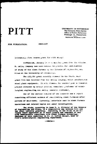 Pittsburgh Firm Renews Grant For Pitt Study