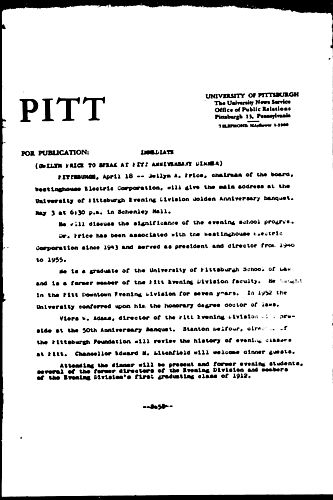 Gwilym Price To Speak At Pitt Anniversary Dinner