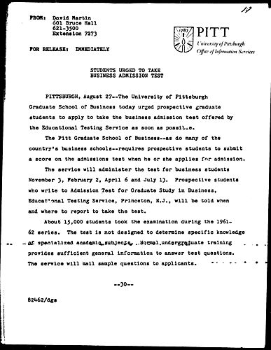 Student Urged To Take Business Admission Test