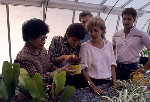 Dr. Estrella Ang in UPG Greenhouse