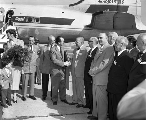 Crowd Greets Jonas Salk at Airport